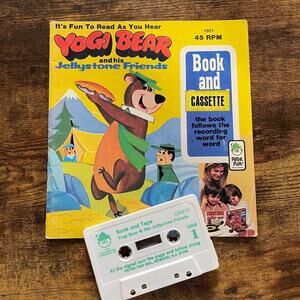 Yogi Bear Jellystone Friends Vintage 1972 RARE Read Along Book and Tape Gift
